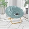 Flash Furniture Dusty AquaSoft Gold Faux Fur Folding Saucer Chair FV-FMC-025-DTAQ-SGD-GG - alternate 1